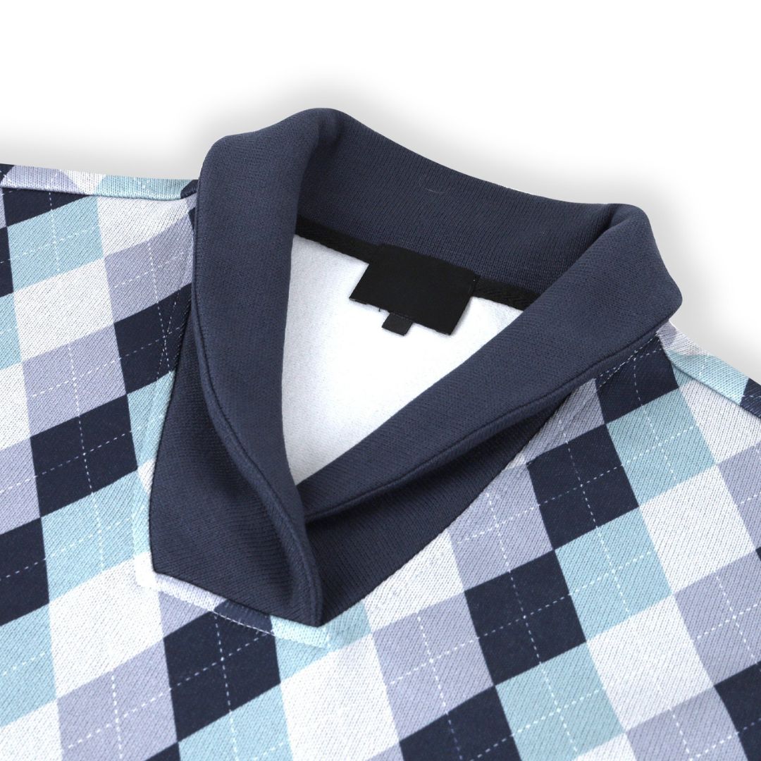 Long Sleeve Wolf Fleece Argyle with Fur