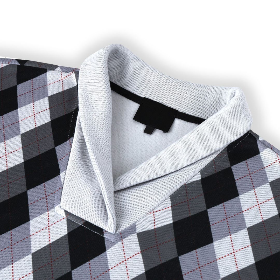 Long Sleeve Wolf Fleece Argyle with Fur