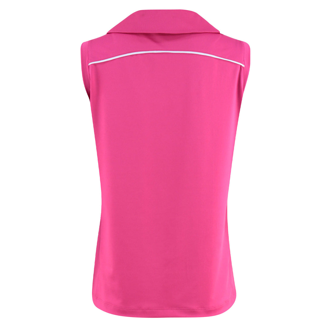 Scallop neck sleeveless polo