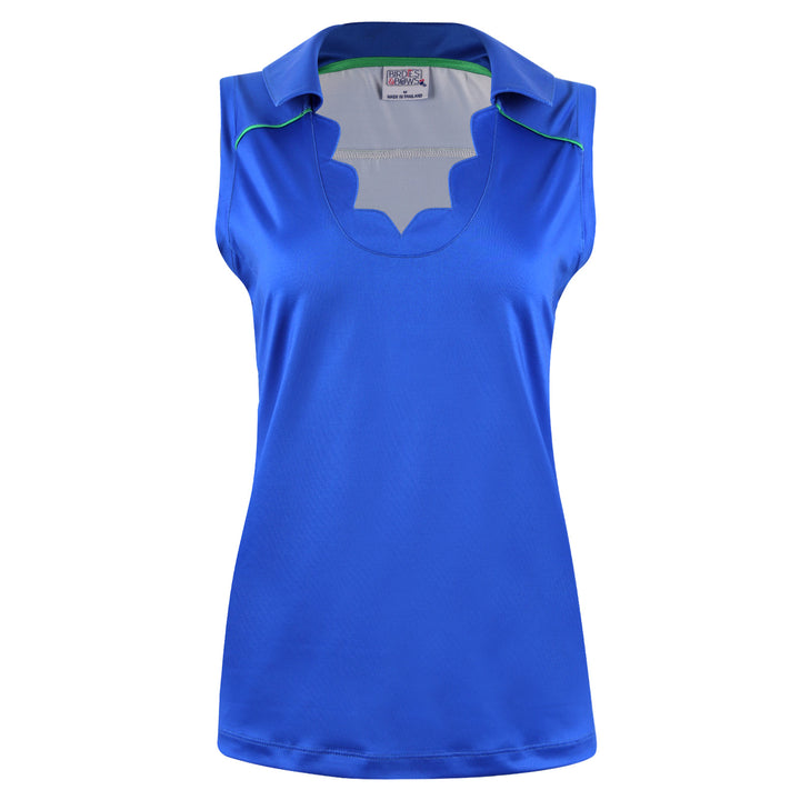 Scallop neck sleeveless polo