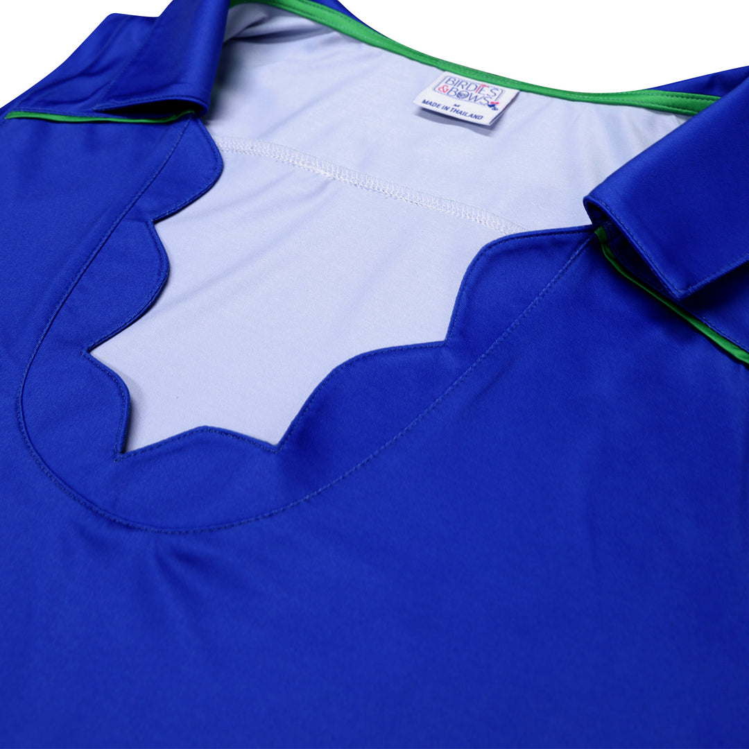 Scallop neck sleeveless polo