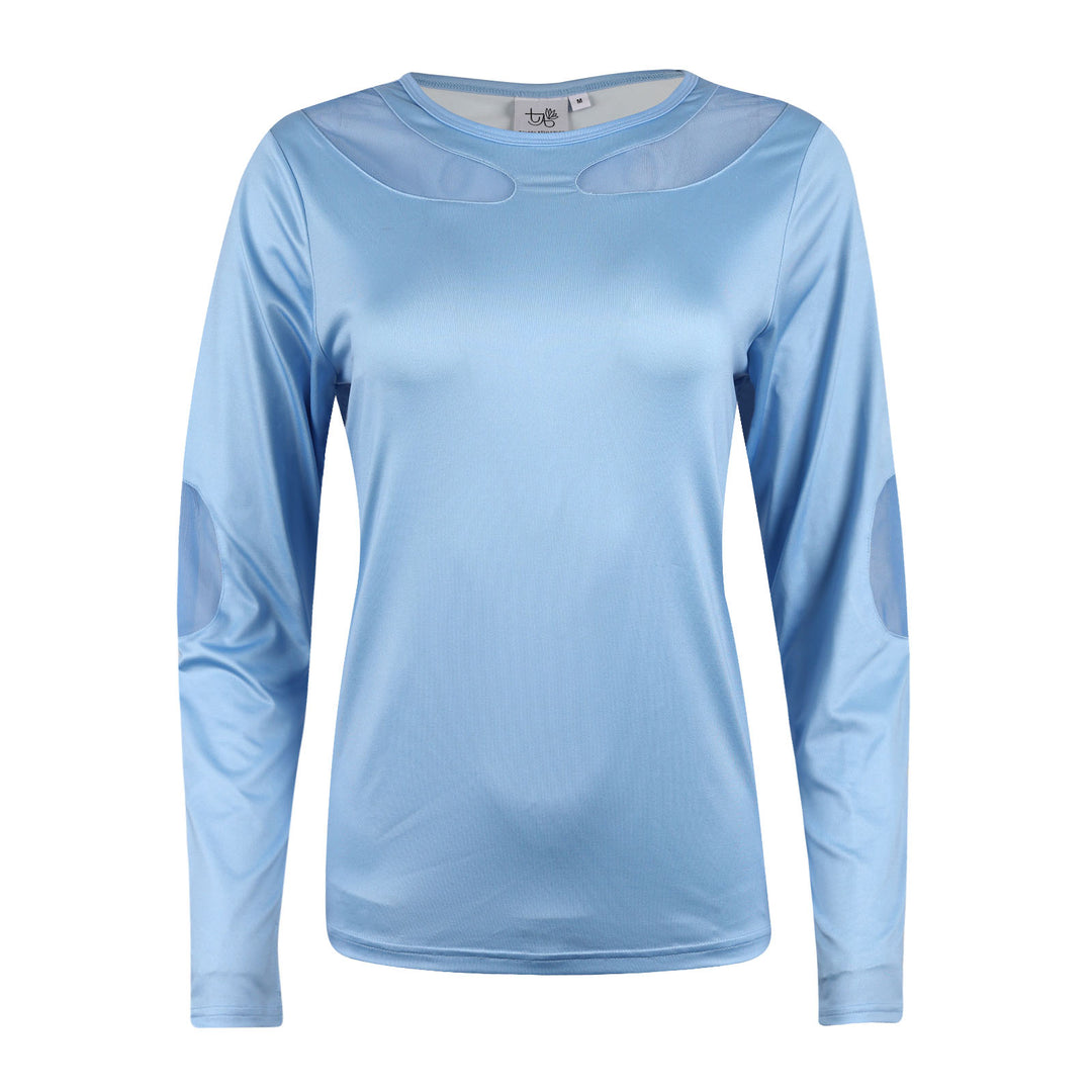 Mesh Cutout Layering Shirt