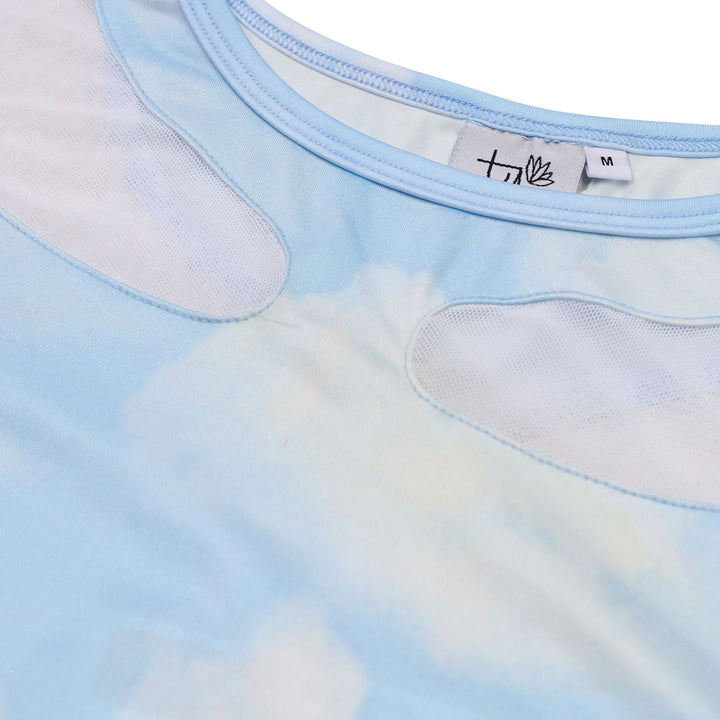 Mesh Cutout Layering Shirt