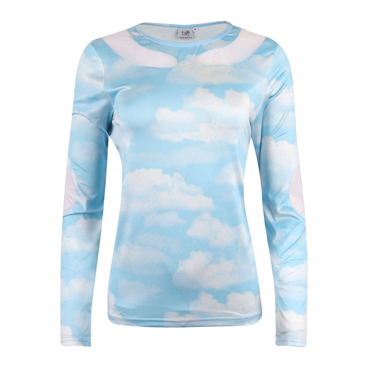 Mesh Cutout Layering Shirt